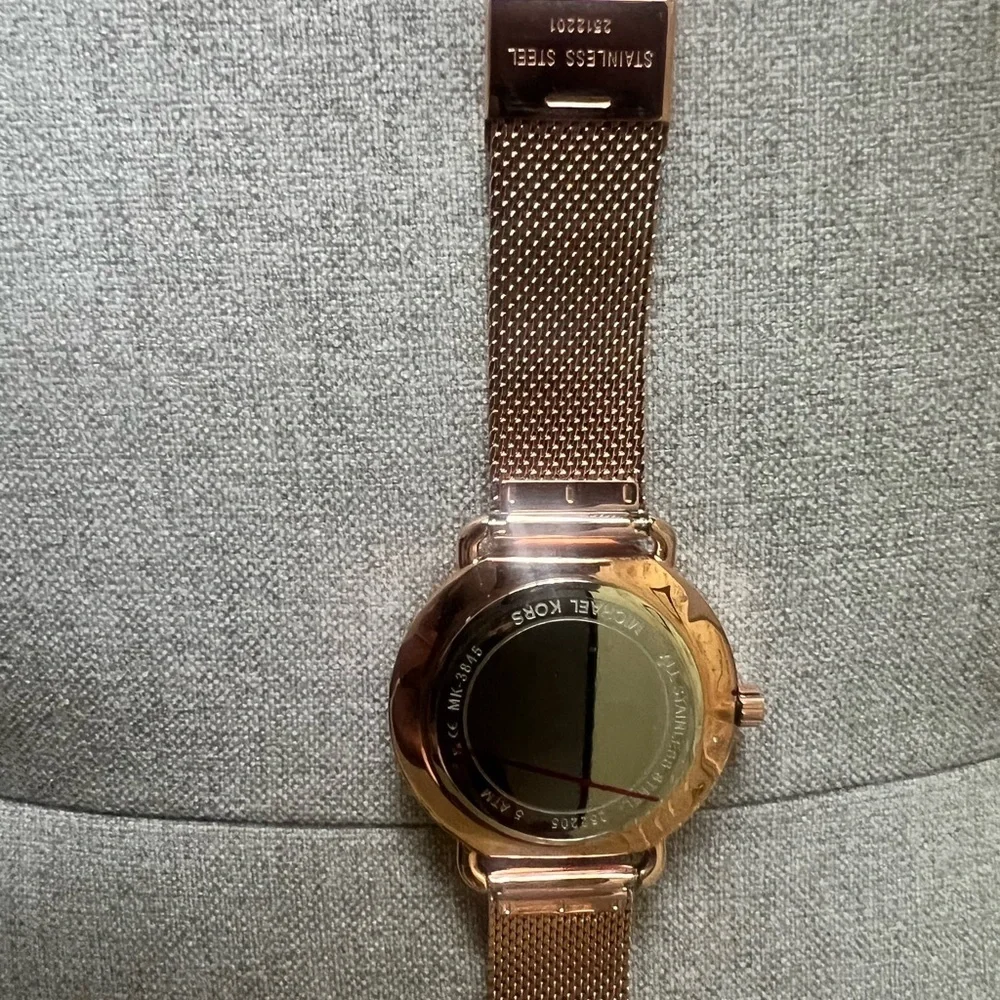 Michael Kors Women's Portia Rose Gold-Tone Stainless Steel Mesh Bracelet Watch